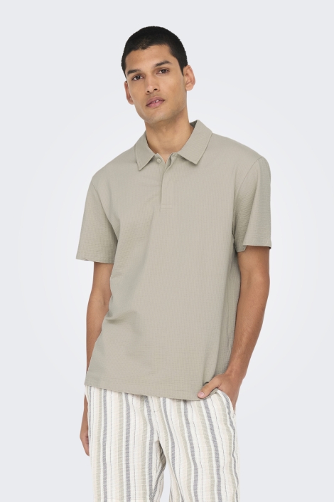 Only & Sons onskian life reg seersucker ss polo